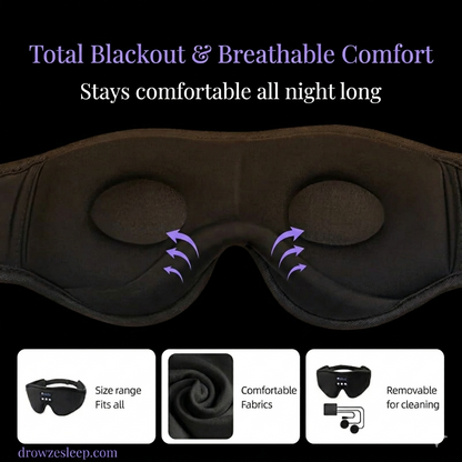 Drowze™ DreamCloud Sleep Mask — Blackout & Bluetooth